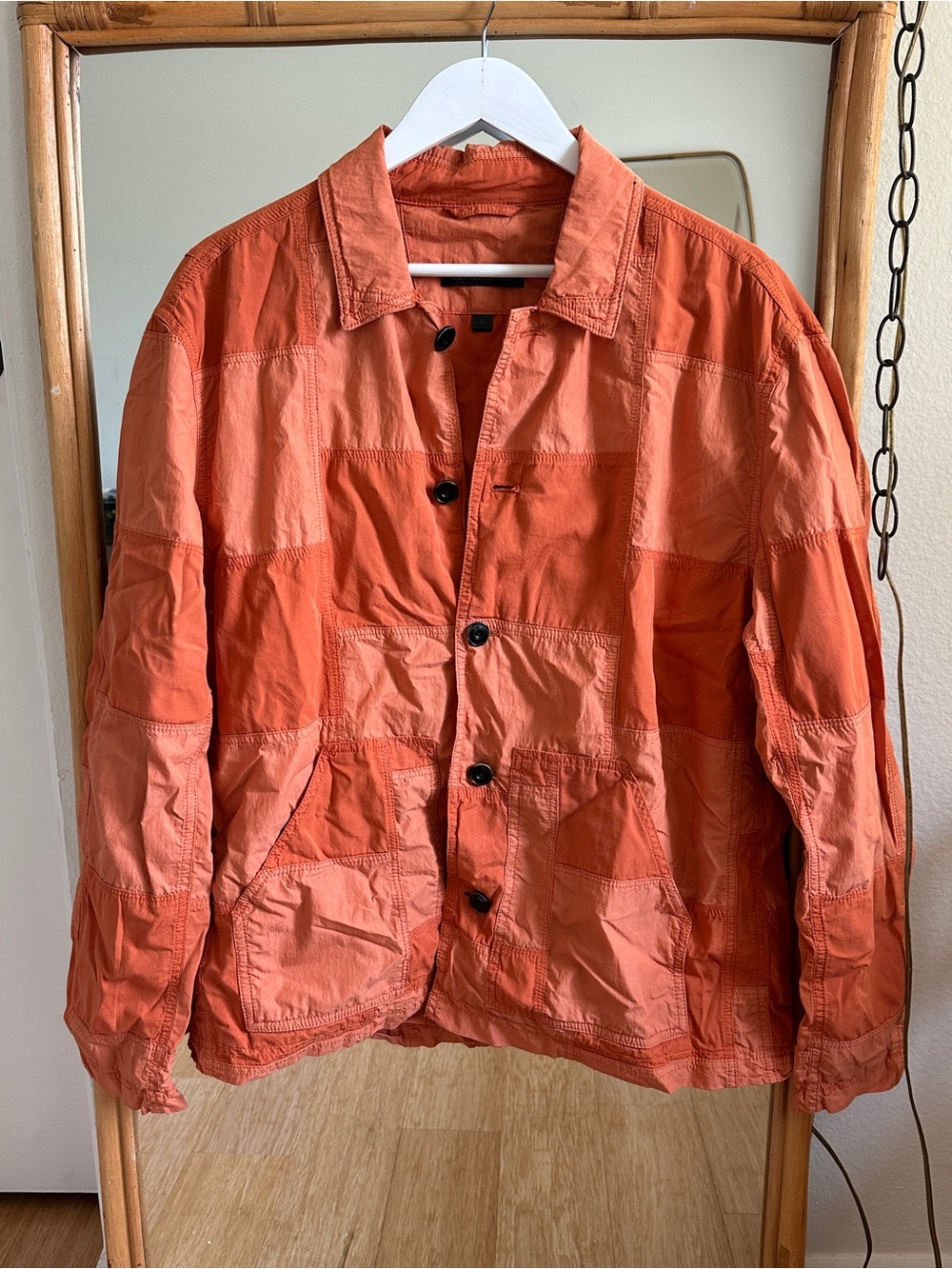 John Varvatos Orange Patchwork Button-Up Jacket